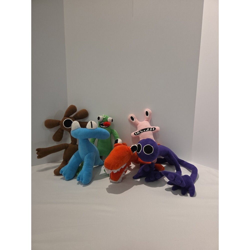 6 Rainbow Friends Plush Lot Video Games Brown Blue Purple Orange Green Pink